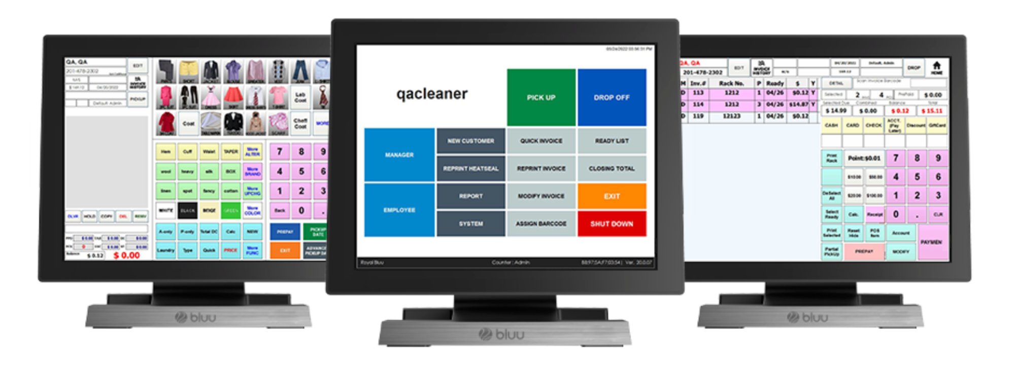 Royal Touch bluu dry cleaner POS software